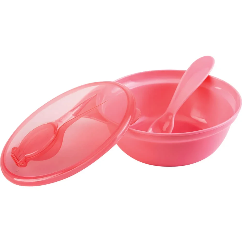 BOWL COM TAMPA E COLHER ROSA BUBA