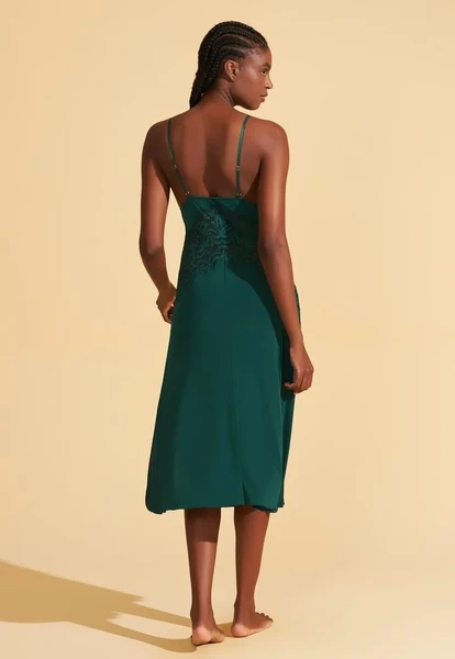 CAMISOLA MIDI EM MICROFIBRA COM RENDA AMNI RECCO