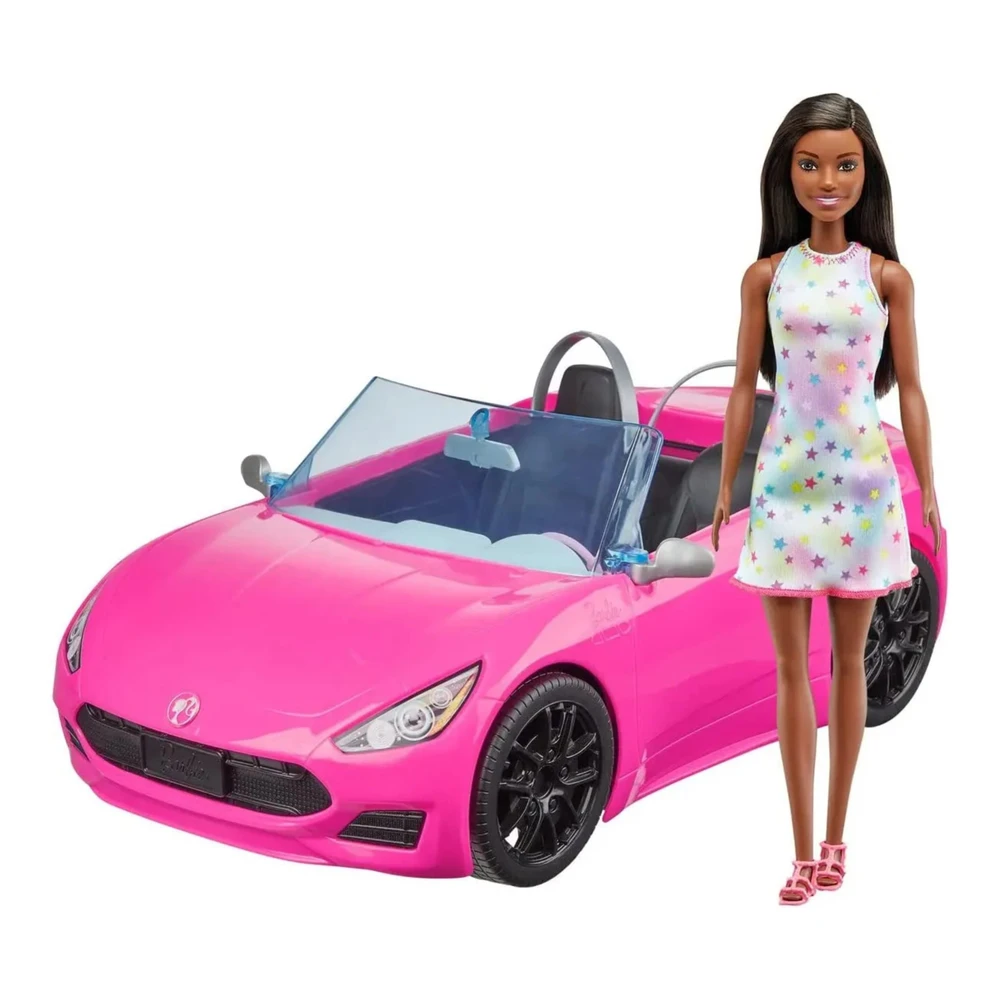 CARRO CONVERSÍVEL COM BONECA NEGRA