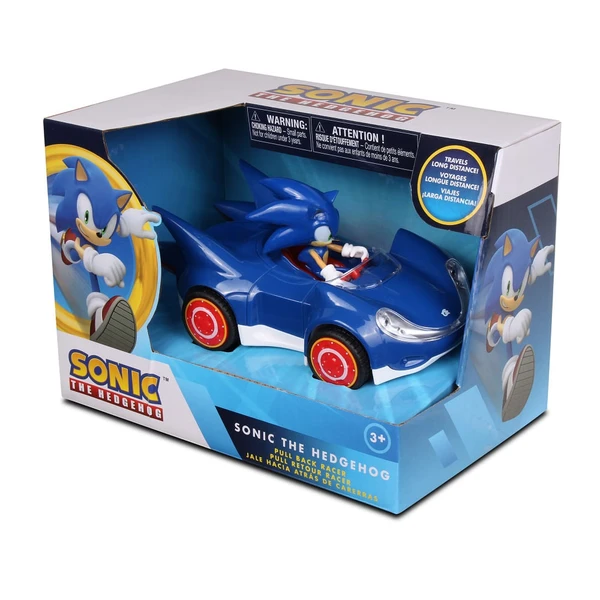 CARRO PULL BACK SONIC AZUL FUN