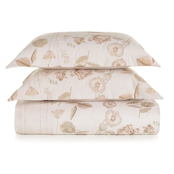 COLCHA CASAL MARIE 200 FIOS BEGE KARSTEN