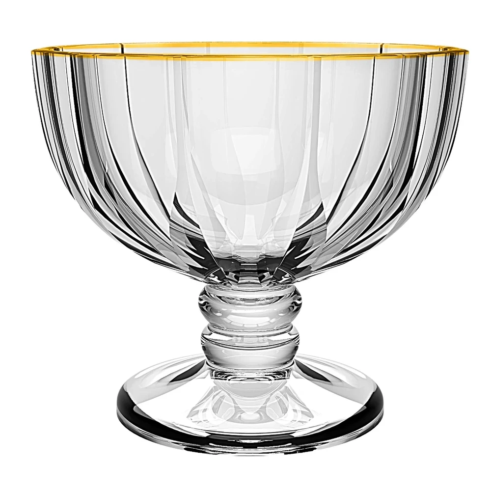 JOGO DE TAÇAS PARA SOBREMESA FULL FIT BORDA DOURADA 350ML COM