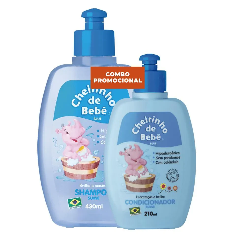 KIT CHEIRINHO DE BEBE SHAMPOO + CONDICIONADOR BLUE NEW 430ML