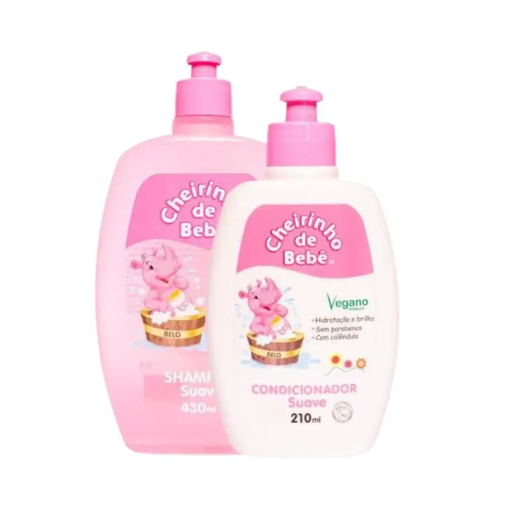 KIT CHEIRINHO DE BEBE SHAMPOO + CONDICIONADOR ROSA 430ML