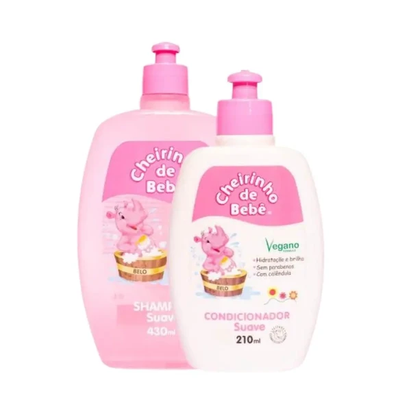 KIT CHEIRINHO DE BEBE SHAMPOO + CONDICIONADOR ROSA 430ML