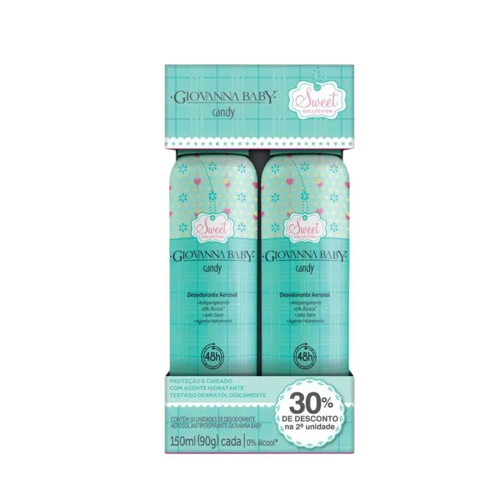 KIT GIOVANNA BABY CANDY COM 2 DESODORANTES SPRAY