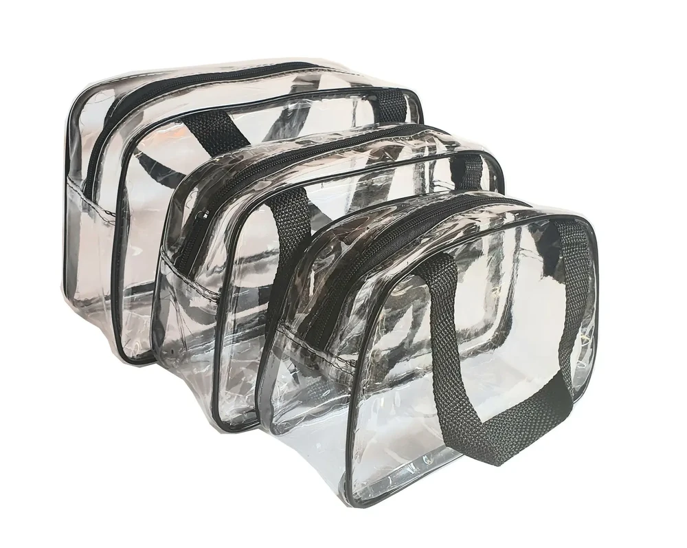 KIT PORTATTI COM 3 NECESSAIRES TRANSPARENTES