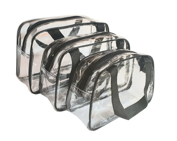 KIT PORTATTI COM 3 NECESSAIRES TRANSPARENTES