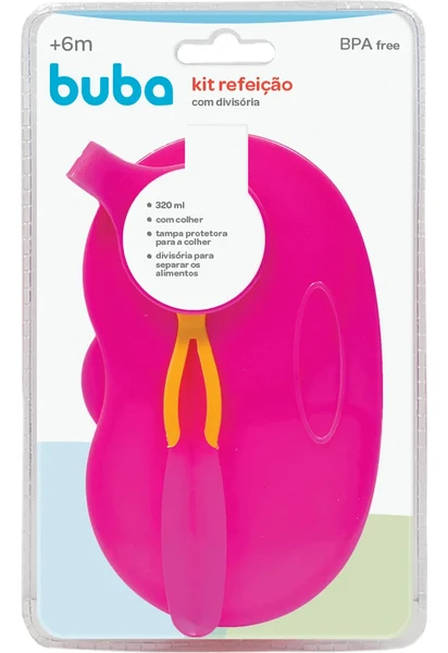 KIT REFEIÇÃO BUBA COM DIVISÓRIA ROSA