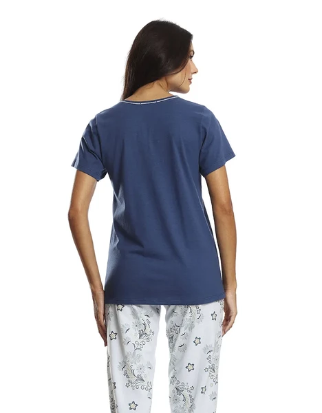 PIJAMA MANGA CURTA COM CALÇA FLORA PAULIENNE