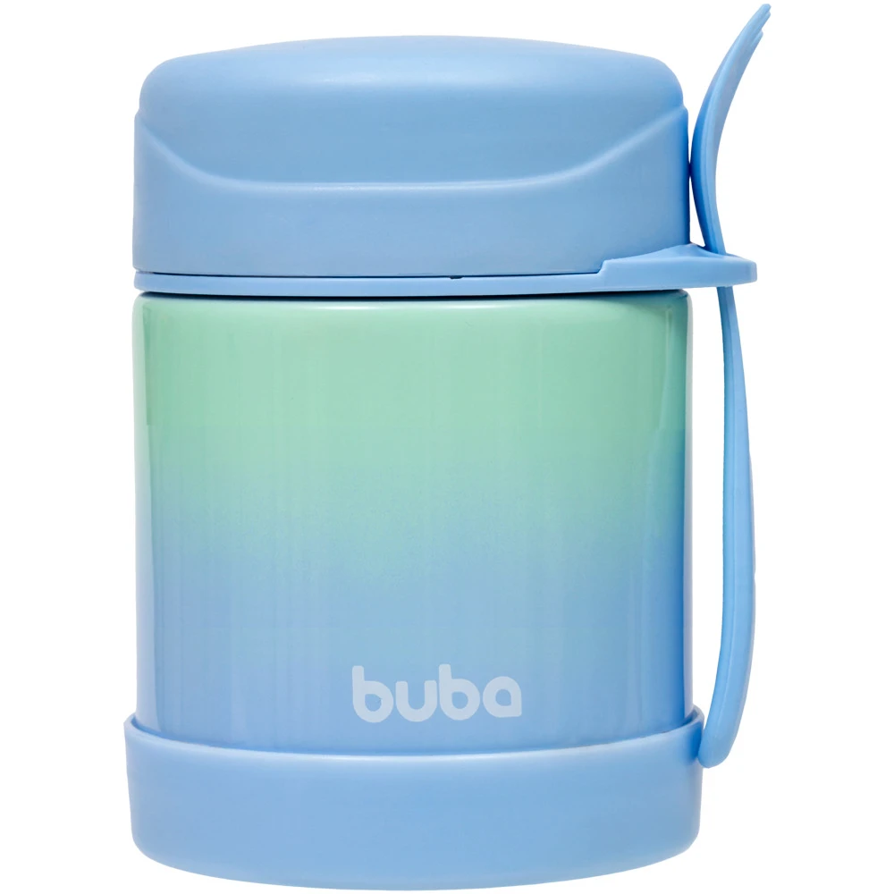 POTE TÉRMICO BUBA COM COLHER DEGRADE AZUL
