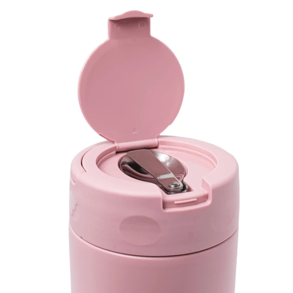 POTE TÉRMICO COM TALHER INOX ROSA 500ML BUP ONE