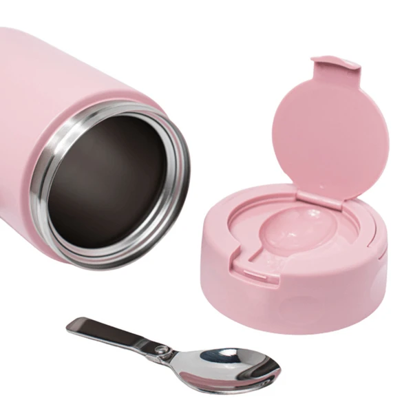 POTE TÉRMICO COM TALHER INOX ROSA 500ML BUP ONE