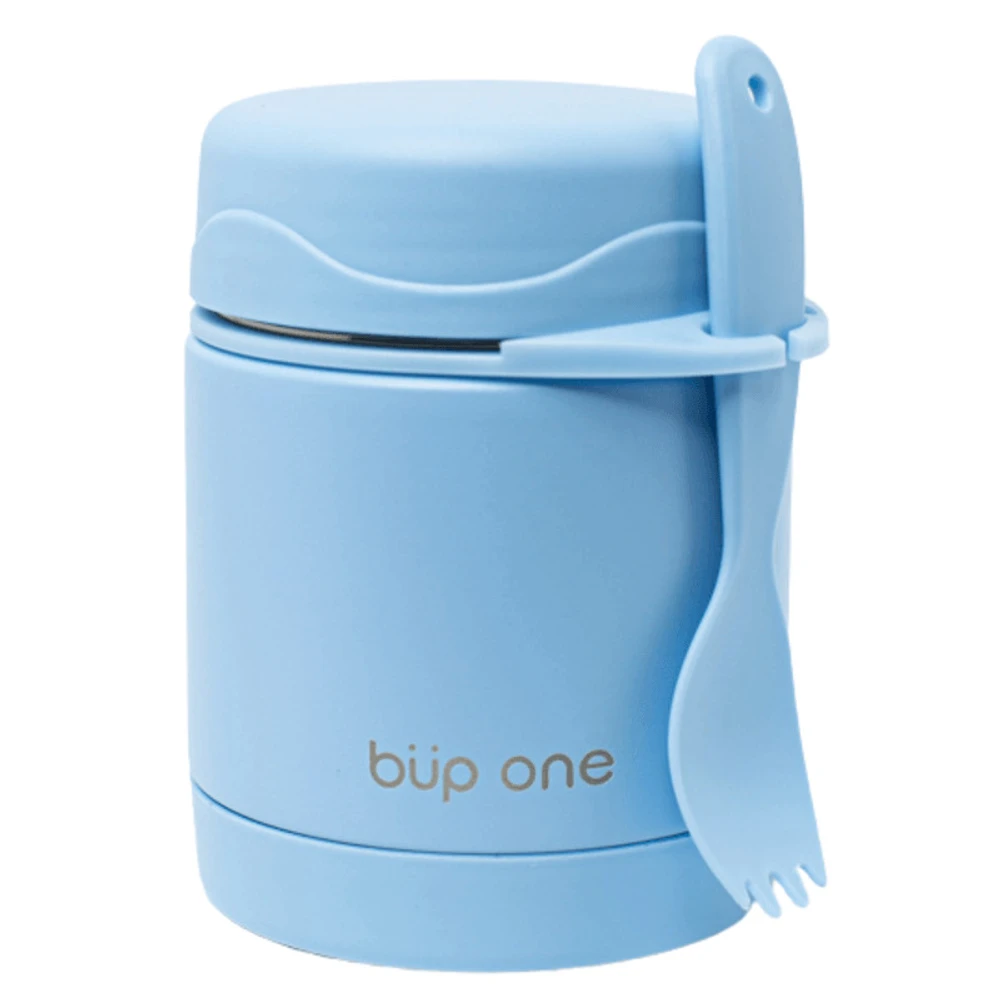 POTE TÉRMICO INFANTIL COM TALHER AZUL 300ML BUP ONE