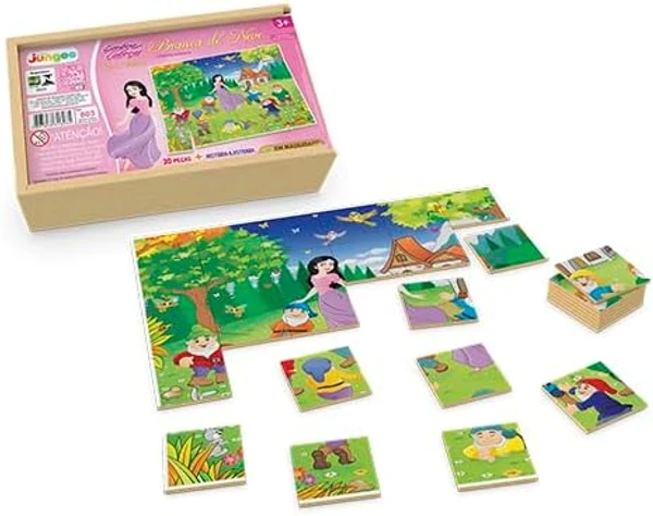 QUEBRA-CABEÇA BRANCA DE NEVE COM ESTOJO JUNGES