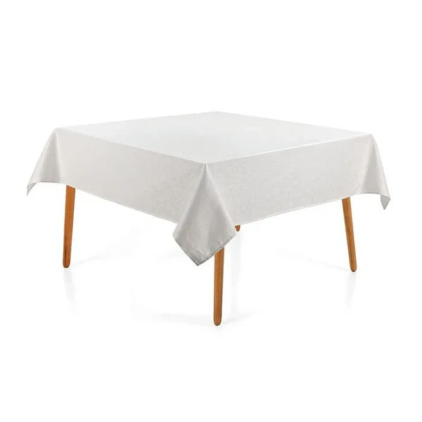 TOALHA DE MESA QUADRADA DELICATA 180X180 BRANCO KARSTEN