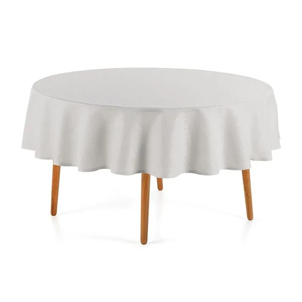 TOALHA DE MESA REDONDA DELICATA 178CM BRANCO KARSTEN