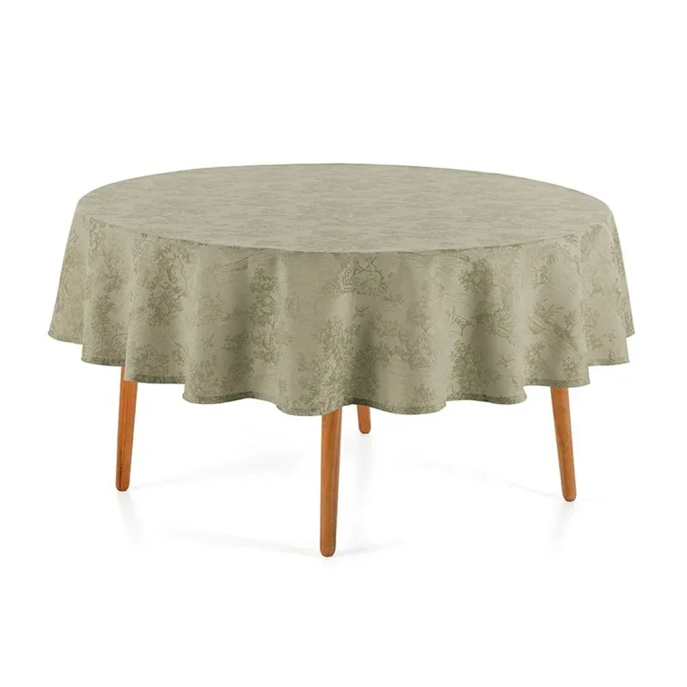 TOALHA DE MESA REDONDA GRAZIA 178CM VERDE KARSTEN