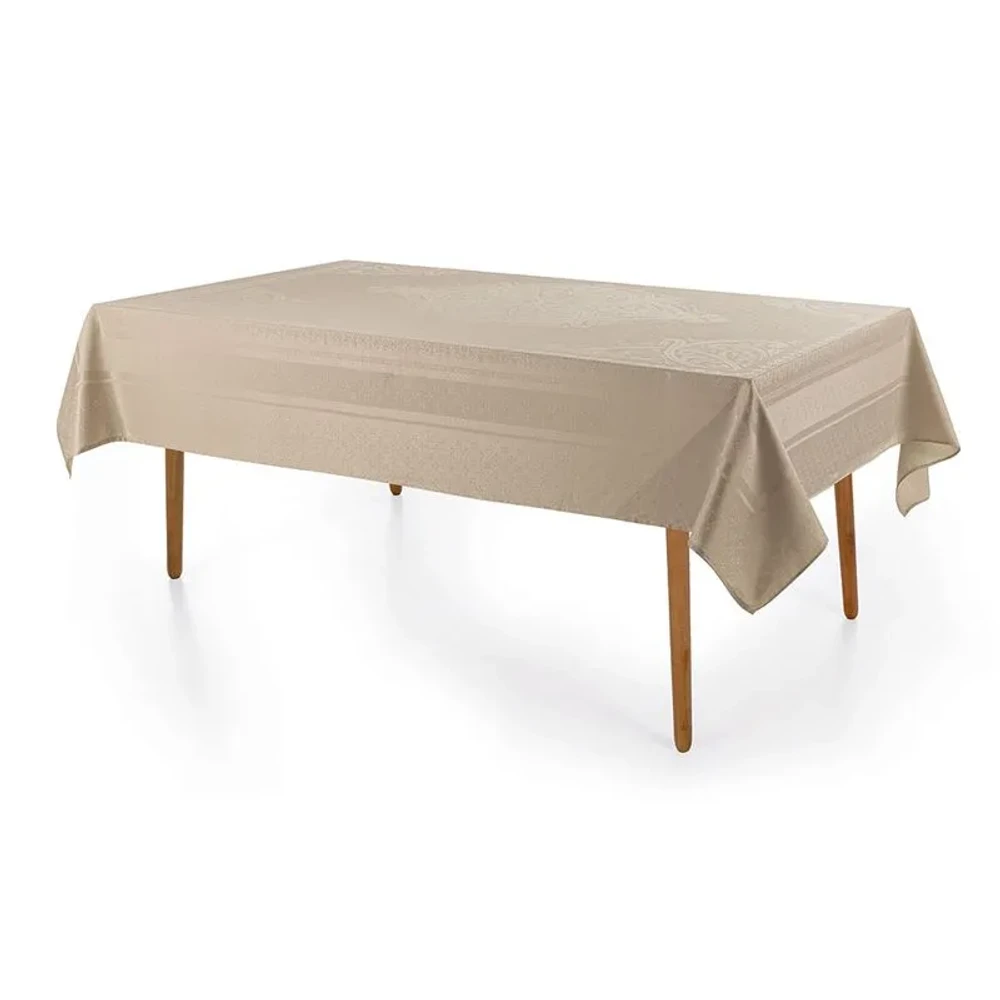 TOALHA DE MESA RETANGULAR LESIER 180X220CM BEGE KARSTEN