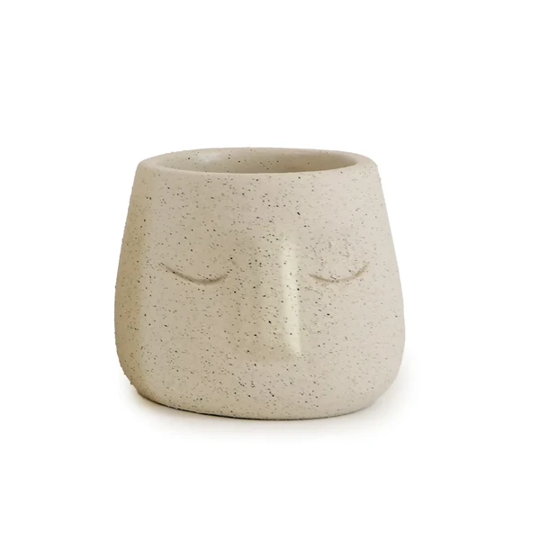 VASO CROMUS DECORATIVO CIMENTO BEGE