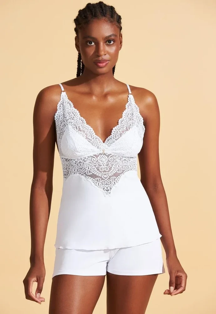 BABYDOLL EM MICROFIBRA COM RENDA AMNI RECCO