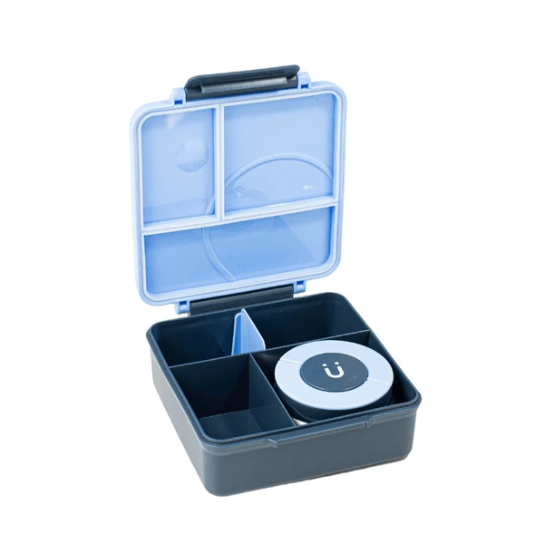 BENTO BOX COM 3 DIVISÓRIAS E POTE TÉRMICO AZUL BUP ONE