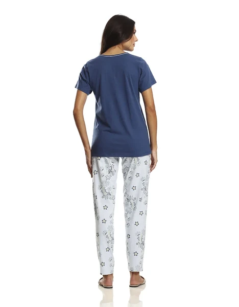 PIJAMA MANGA CURTA COM CALÇA FLORA PAULIENNE