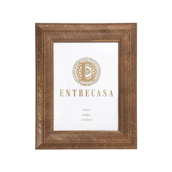 PORTA-RETRATO 15X20 MDF BORDA TEXTURIZADA MARROM ENTRECASA