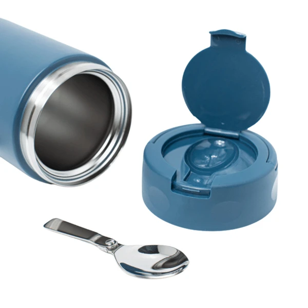 POTE TÉRMICO COM TALHER INOX AZUL 500ML BUP ONE