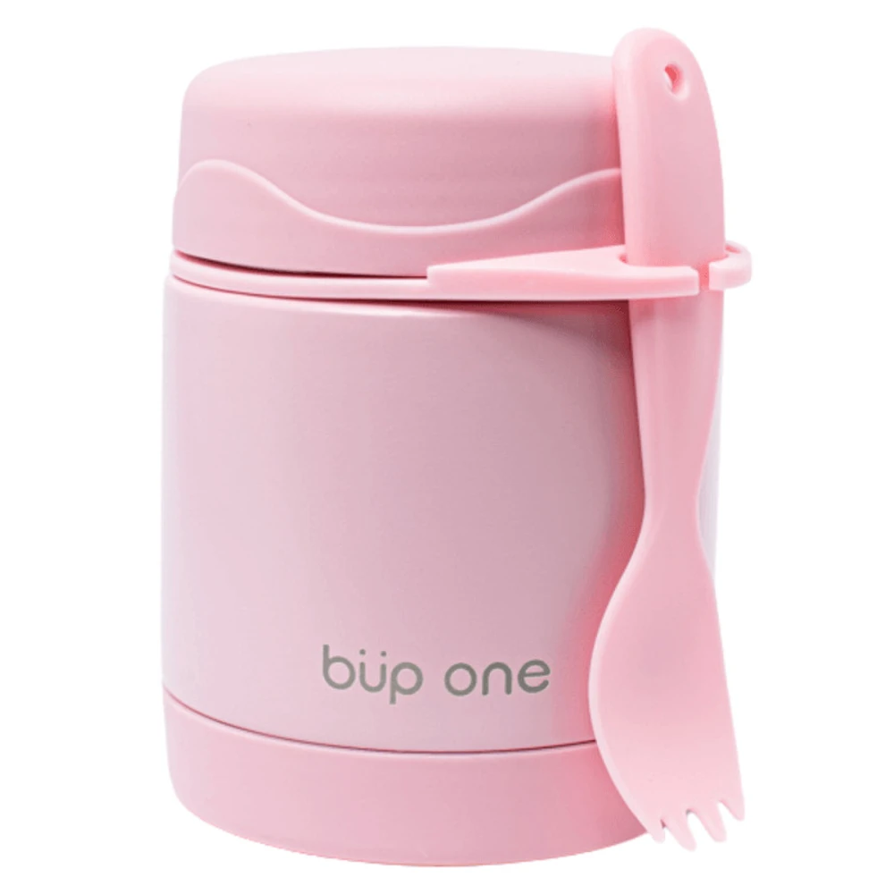 POTE TÉRMICO INFANTIL COM TALHER ROSA 300ML BUP ONE