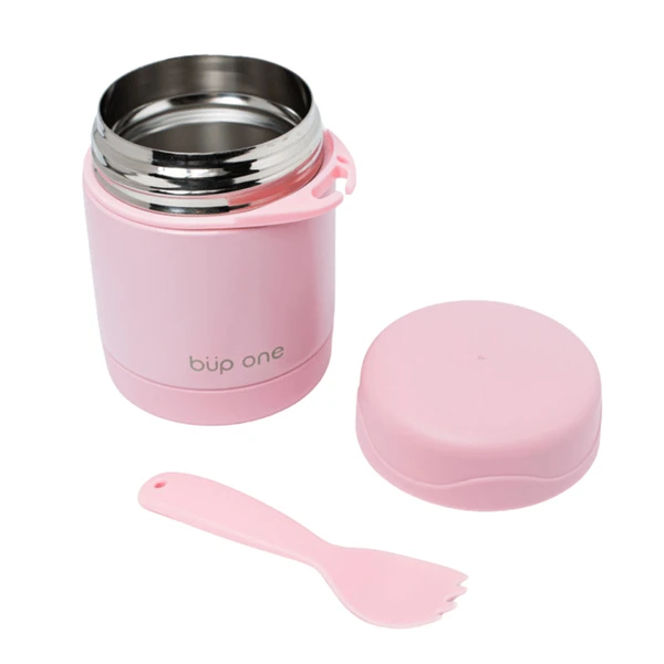 POTE TÉRMICO INFANTIL COM TALHER ROSA 300ML BUP ONE