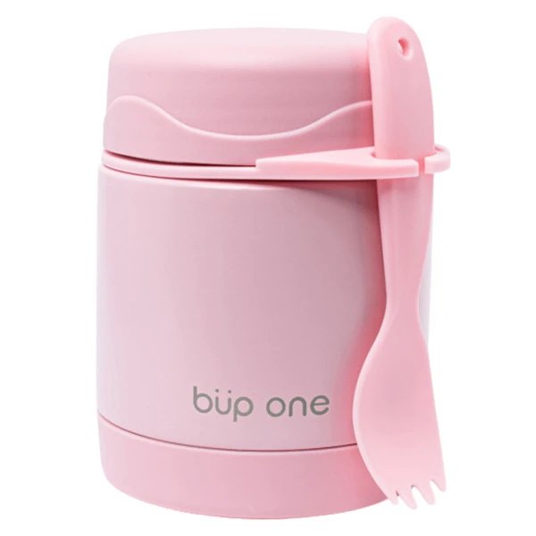 POTE TÉRMICO INFANTIL COM TALHER ROSA 300ML BUP ONE