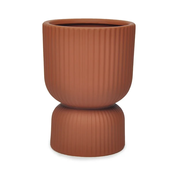 VASO CROMUS DECORATIVO CERÂMICA MARROM