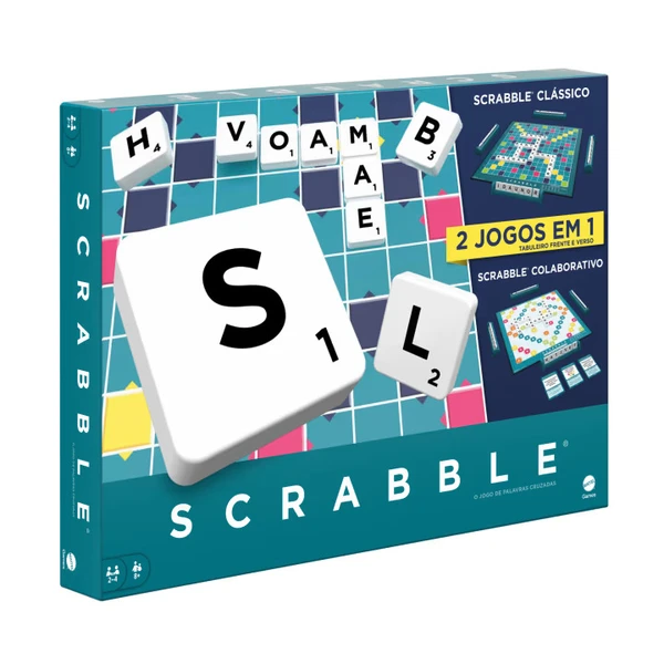 JOGO DE TABULEIRO SCRABBLE 2 EM 1 MATTEL