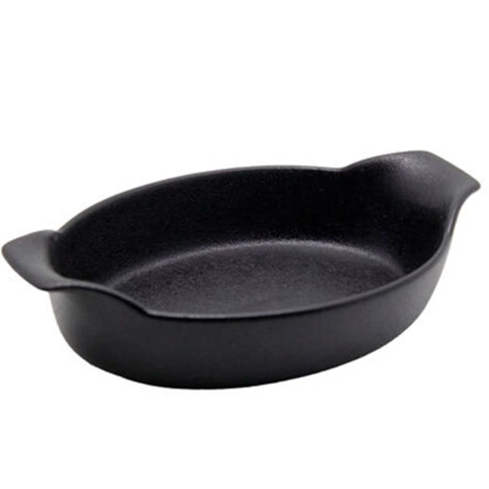 TRAVESSA OVAL DE CERÂMICA 1,4L PRETA FULL FIT