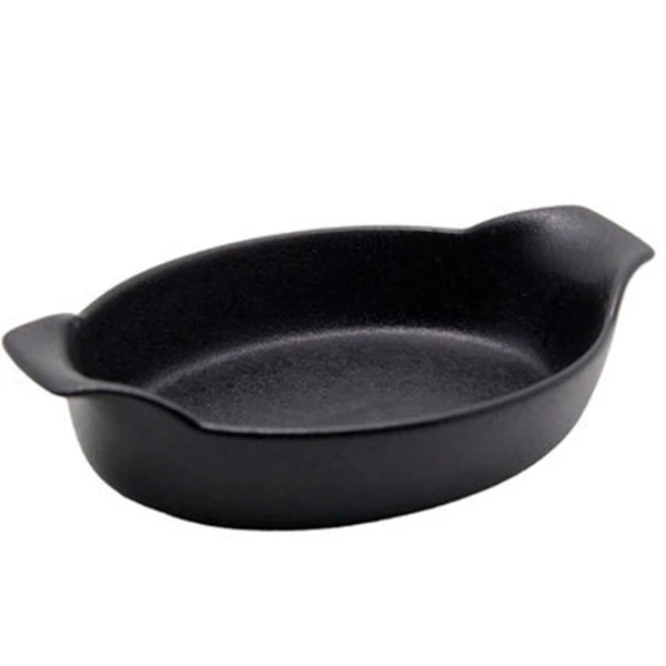 TRAVESSA OVAL DE CERÂMICA 1,4L PRETA FULL FIT