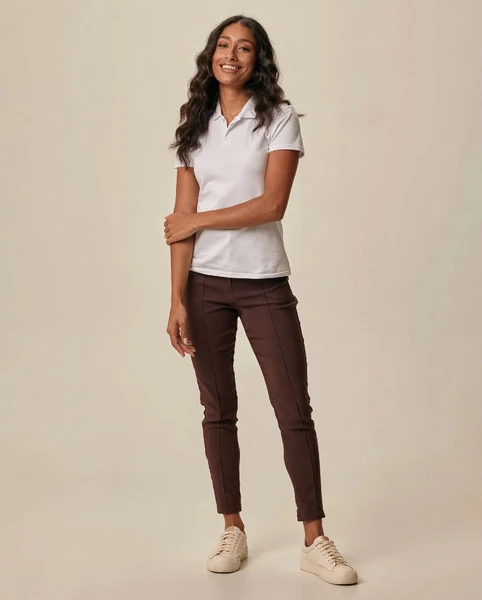 BLUSA POLO BÁSICA FEMININA EM PIQUET STRETCH