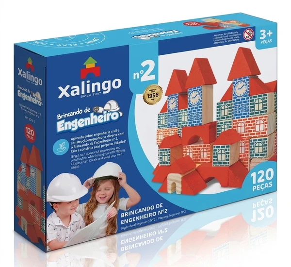 BRINCANDO DE ENGENHEIRO XALINGO - 120 PEÇAS