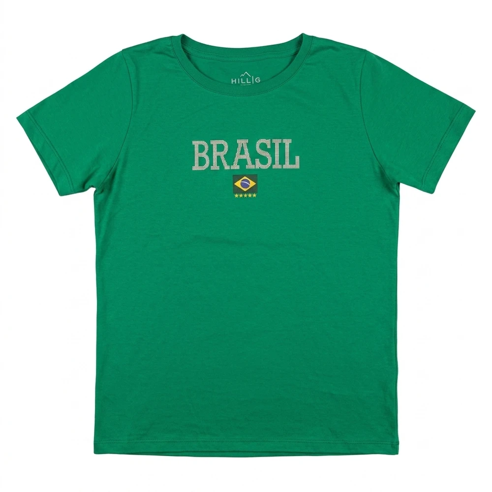 CAMISETA FEMININA HILL BRASIL COPA DO MUNDO VERDE