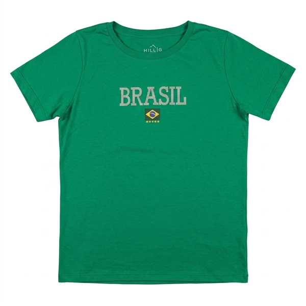 CAMISETA FEMININA HILL BRASIL COPA DO MUNDO VERDE