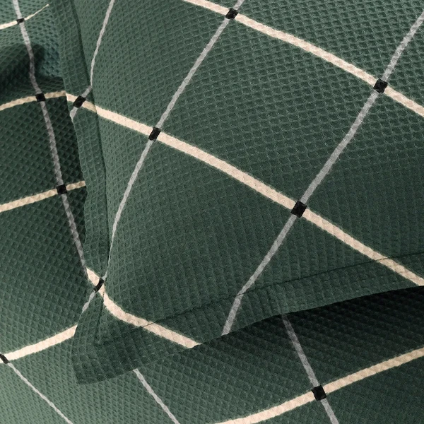 KIT COLCHA SOLTEIRO GAIA PIQUÊ VERDE ESCURO DOHLER