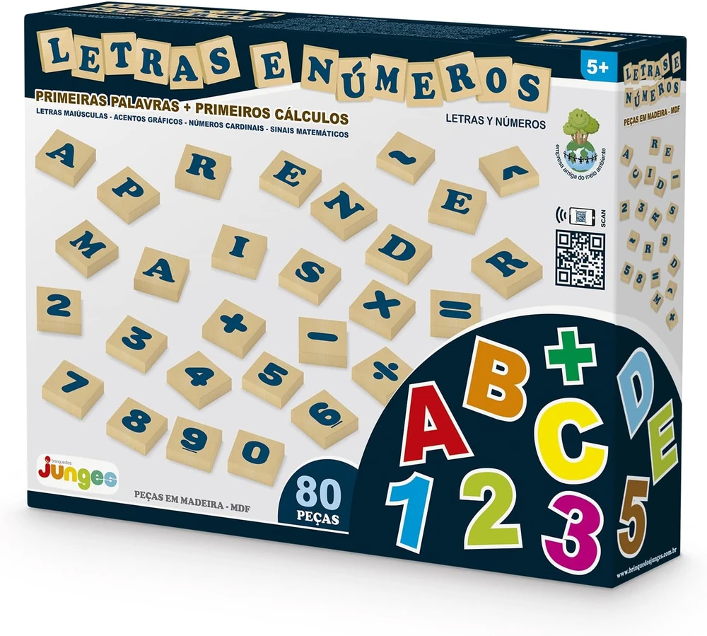 LETRAS E NÚMEROS JUNGES 80 PCS