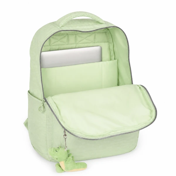 MOCHILA LUXCEL NYLON CRINKLE COM POMPOM
