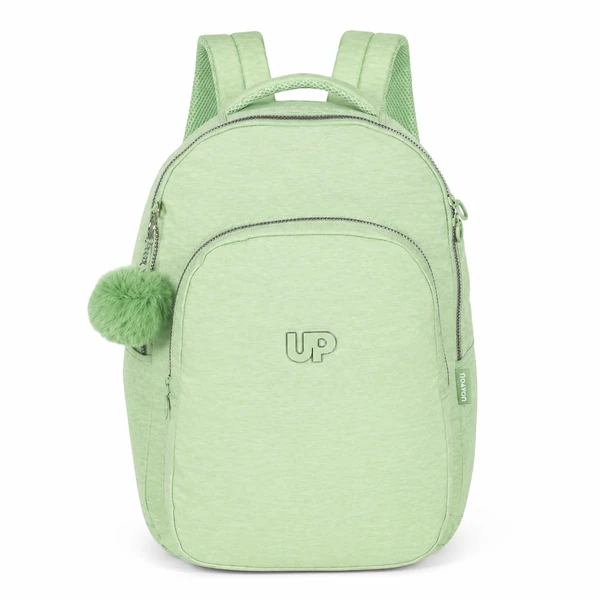 MOCHILA LUXCEL NYLON CRINKLE COM POMPOM