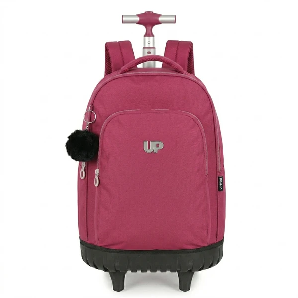 MOCHILA LUXCEL NYLON CRINKLE RODINHA COM POMPOM