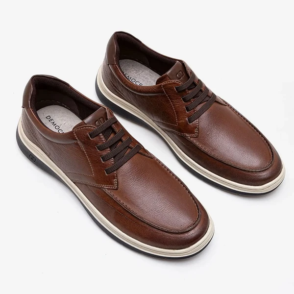 SAPATO MASCULINO DEMOCRATA EASY LEAVE EM COURO